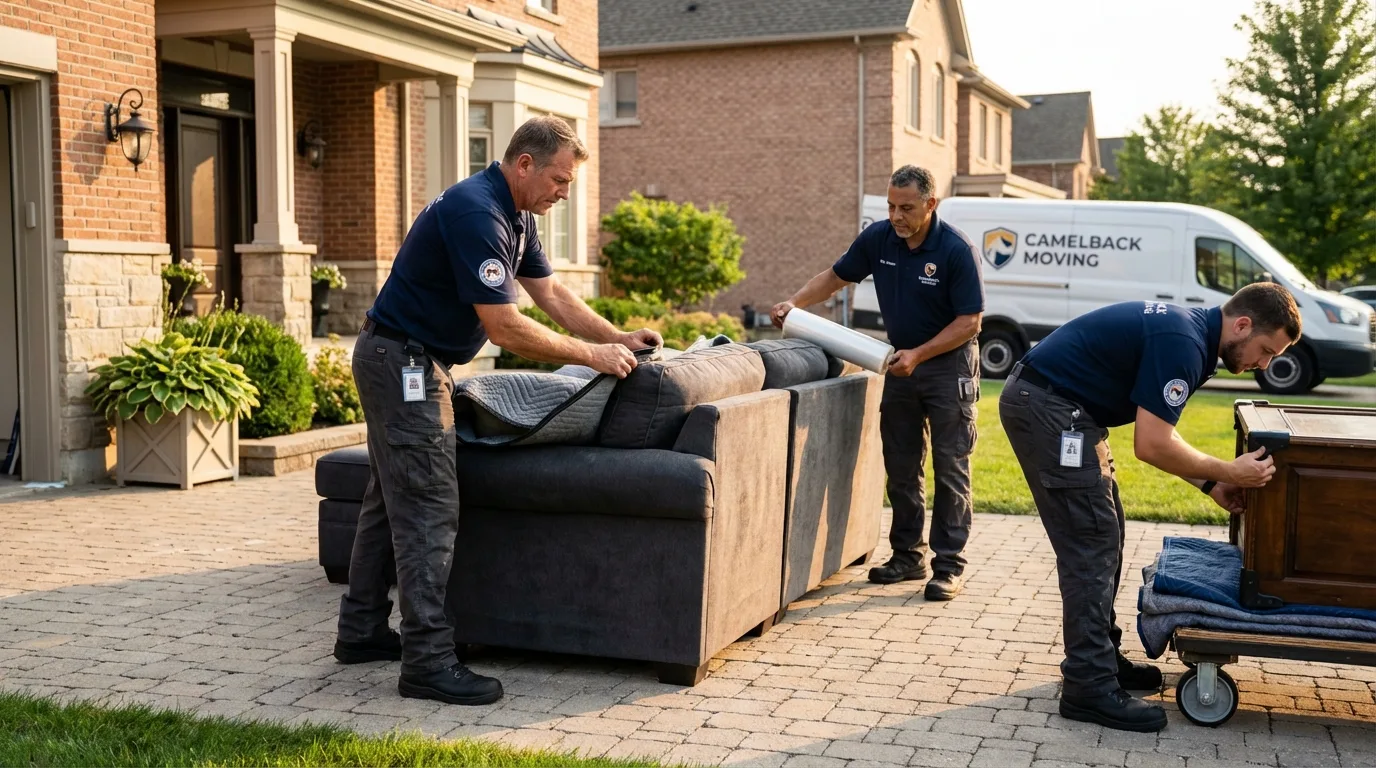 Large estate moving crew wrapping furniture in Martinsburg, WV