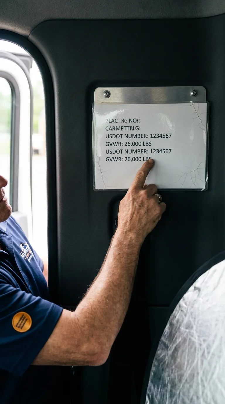 USDOT licensing placard verification in Martinsburg